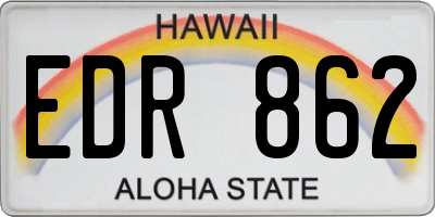 HI license plate EDR862