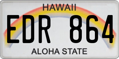 HI license plate EDR864