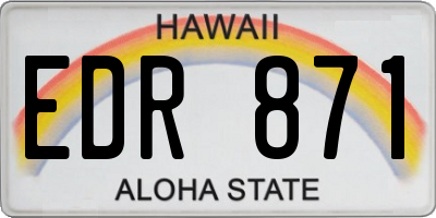 HI license plate EDR871