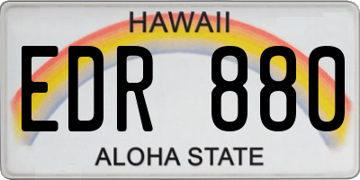 HI license plate EDR880