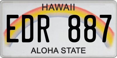 HI license plate EDR887