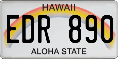 HI license plate EDR890