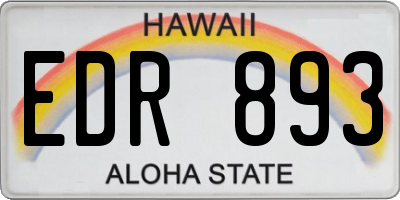 HI license plate EDR893
