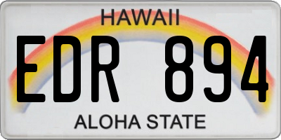 HI license plate EDR894