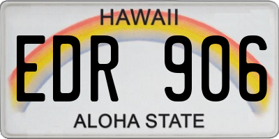 HI license plate EDR906