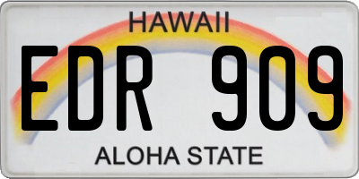 HI license plate EDR909