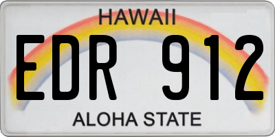 HI license plate EDR912