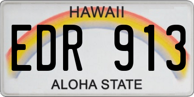 HI license plate EDR913