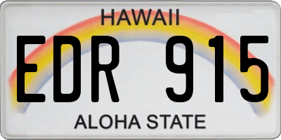 HI license plate EDR915