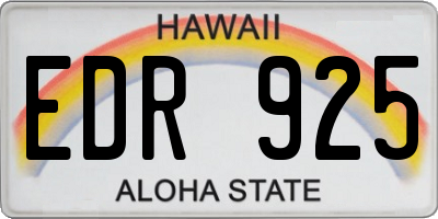 HI license plate EDR925