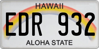 HI license plate EDR932
