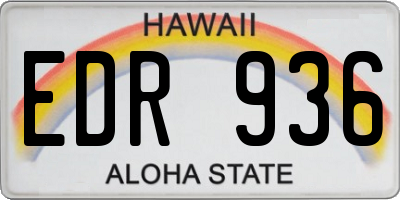 HI license plate EDR936
