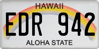 HI license plate EDR942