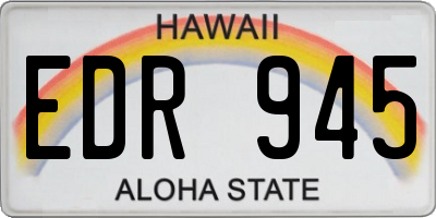 HI license plate EDR945