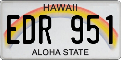 HI license plate EDR951