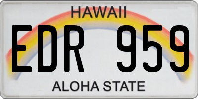 HI license plate EDR959