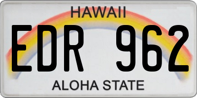 HI license plate EDR962