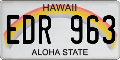 HI license plate EDR963