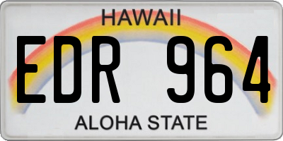 HI license plate EDR964
