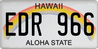 HI license plate EDR966
