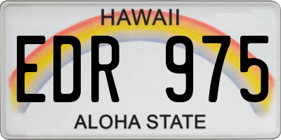 HI license plate EDR975