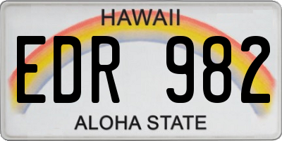 HI license plate EDR982