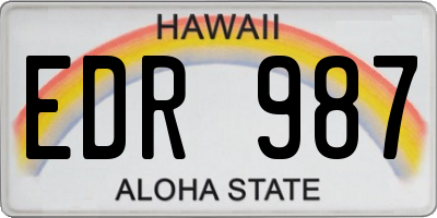 HI license plate EDR987