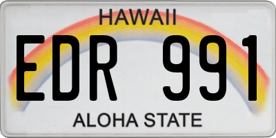 HI license plate EDR991