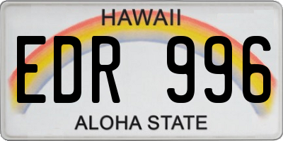 HI license plate EDR996