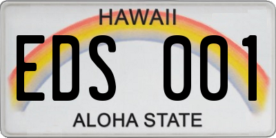 HI license plate EDS001