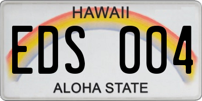 HI license plate EDS004