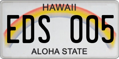 HI license plate EDS005