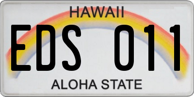 HI license plate EDS011