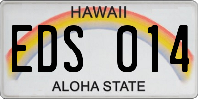 HI license plate EDS014