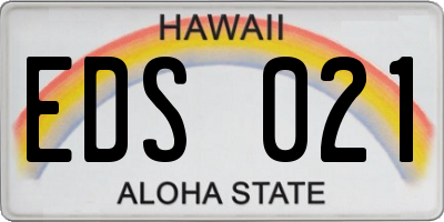 HI license plate EDS021