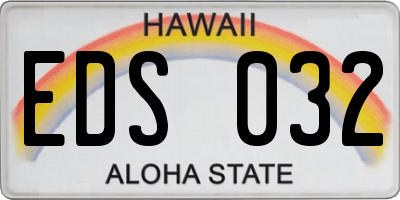 HI license plate EDS032