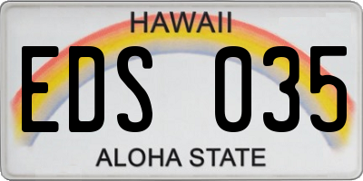 HI license plate EDS035