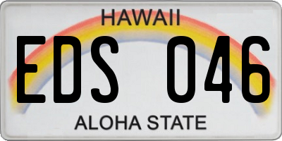 HI license plate EDS046