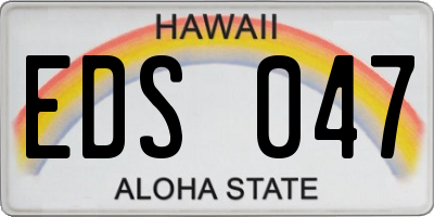 HI license plate EDS047