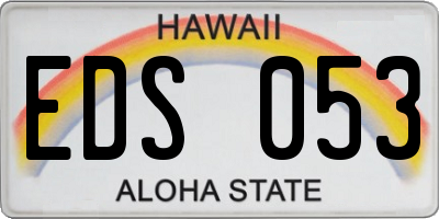 HI license plate EDS053