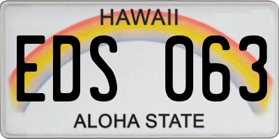 HI license plate EDS063
