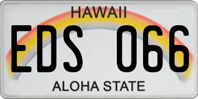 HI license plate EDS066