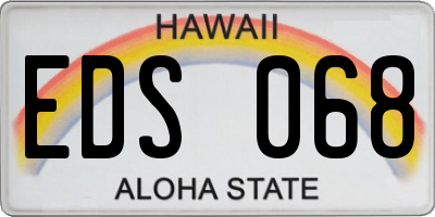 HI license plate EDS068