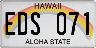 HI license plate EDS071