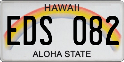 HI license plate EDS082