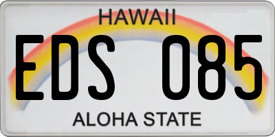 HI license plate EDS085