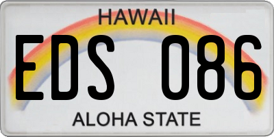 HI license plate EDS086