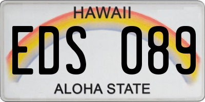 HI license plate EDS089