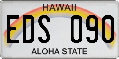 HI license plate EDS090
