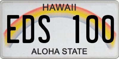 HI license plate EDS100